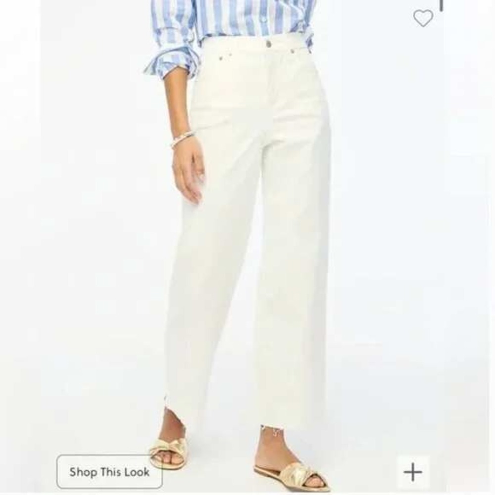 J.Crew Wide-leg cropped jean in all-day stretch 33 Tall NWT White